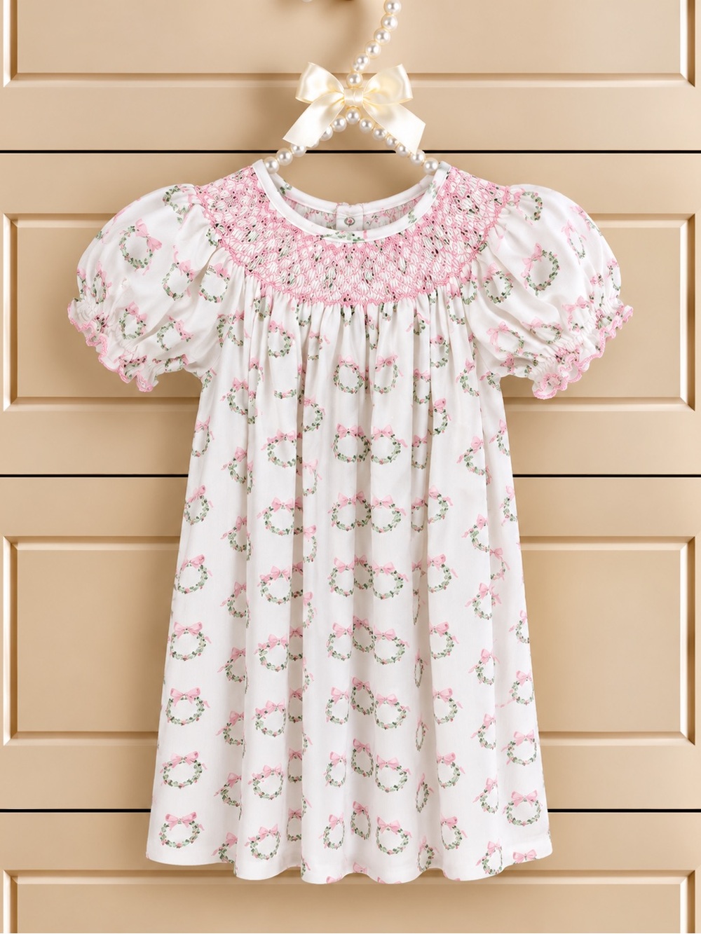 Petit Bebe Wreath Smocked 3T